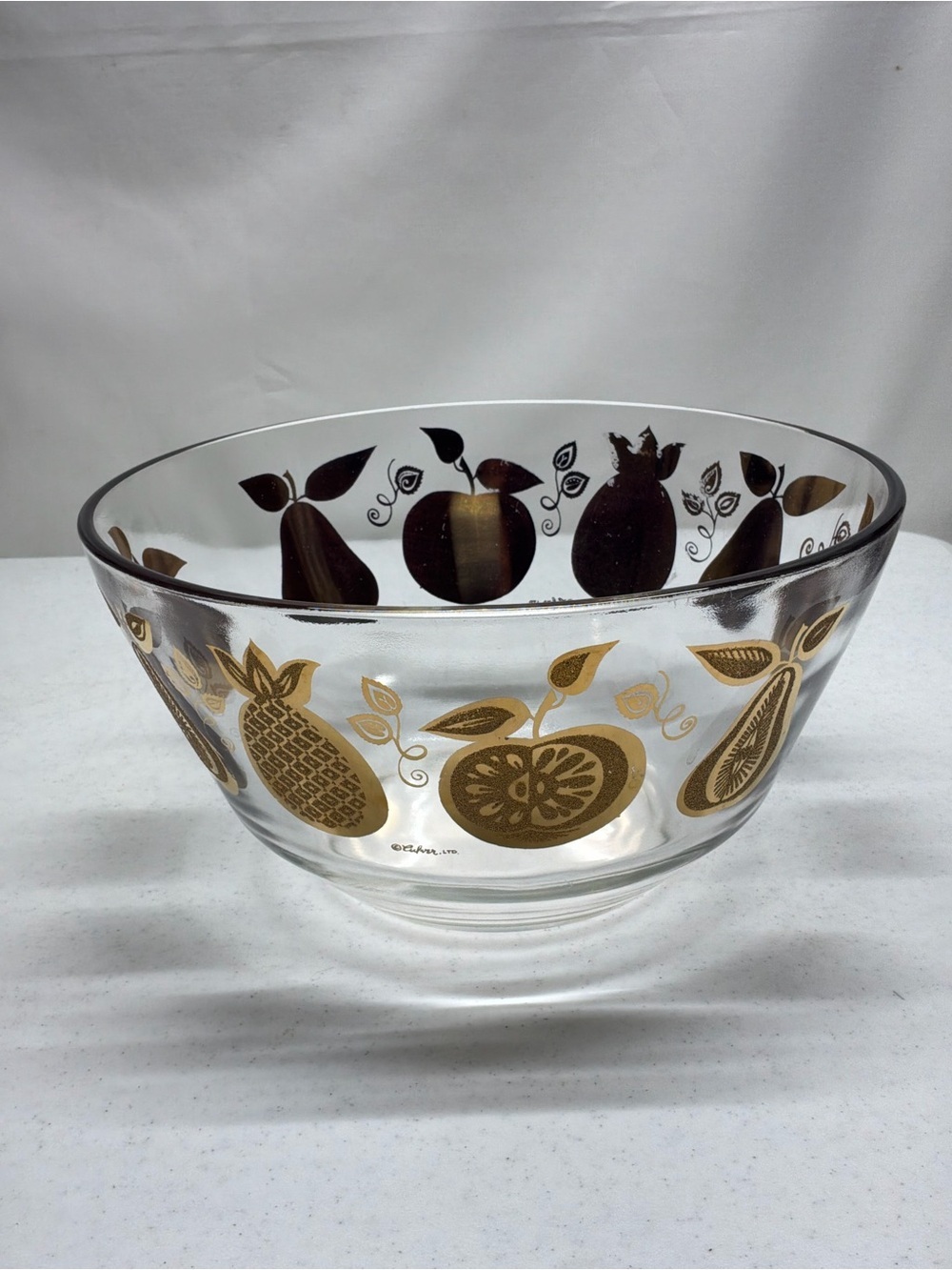Culver Vintage 22K Gold Florentine MCM Serving Bowl Signed